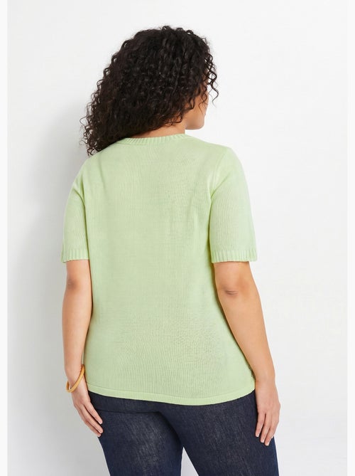 Pull ajouré perlé manches courtes - Afibel - Kiabi