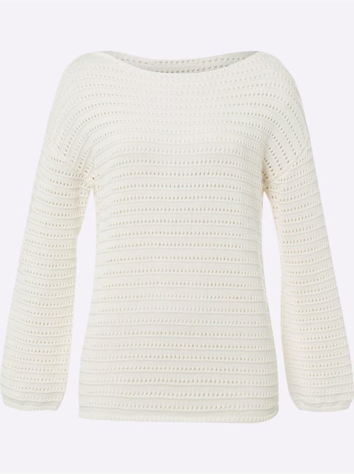 Pull Ajouré Pur Coton - Taille Standard - helline - Kiabi