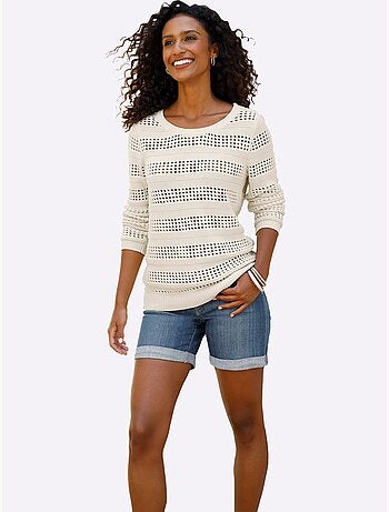 Pull Ajouré Pur Coton - Taille Standard - Helline