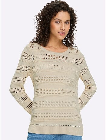 Pull Ajouré Pur Coton - Taille Standard - Helline
