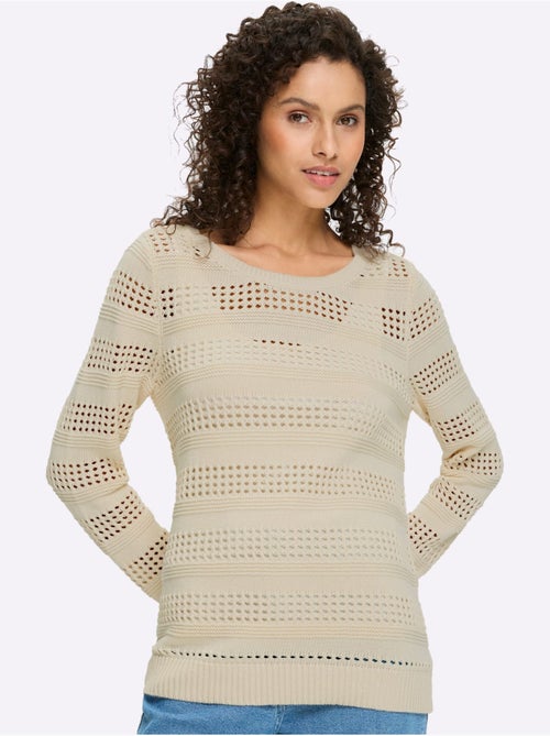 Pull Ajouré Pur Coton - Taille Standard - Helline - Kiabi Pull Ajouré Pur Coton - Taille Standard - Helline - Kiabi