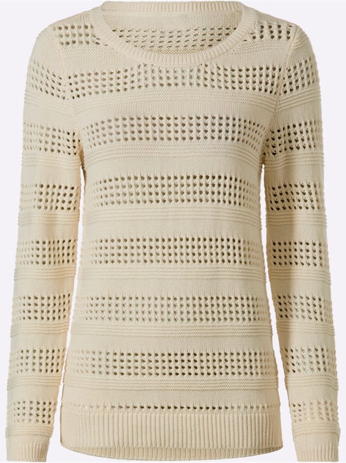 Pull Ajouré Pur Coton - Taille Standard - Helline - Kiabi Pull Ajouré Pur Coton - Taille Standard - Helline - Kiabi