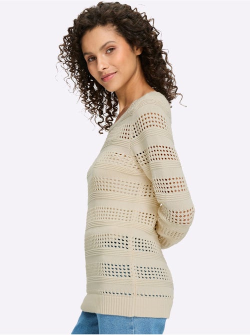 Pull Ajouré Pur Coton - Taille Standard - Helline - Kiabi Pull Ajouré Pur Coton - Taille Standard - Helline - Kiabi