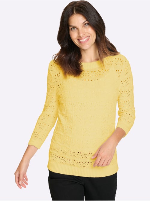 Pull Ajouré Pur Coton - Taille Standard - Moda Vilona - Kiabi Pull Ajouré Pur Coton - Taille Standard - Moda Vilona - Kiabi