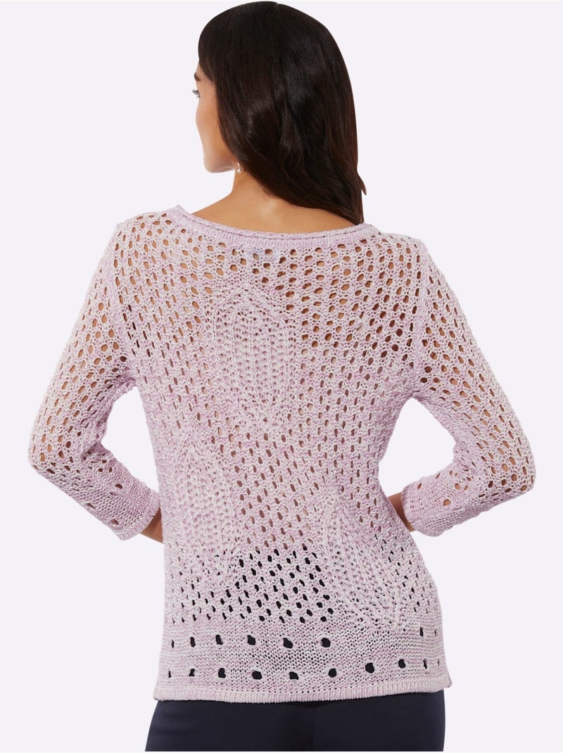 Pull Ajouré Qualité Estivale - Taille Standard - Helline Beige/Vert - Kiabi