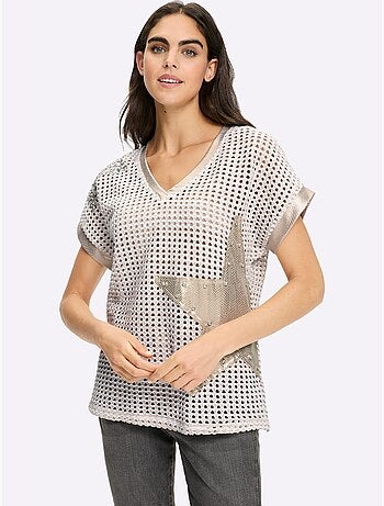 Pull Ajouré Superbe Motif Ajouré - Taille Standard - Helline