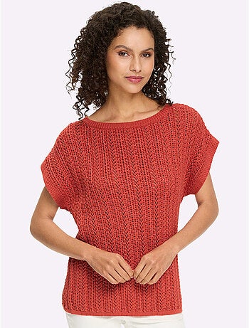 Pull ajouré superbe motif ajouré - taille standard - helline