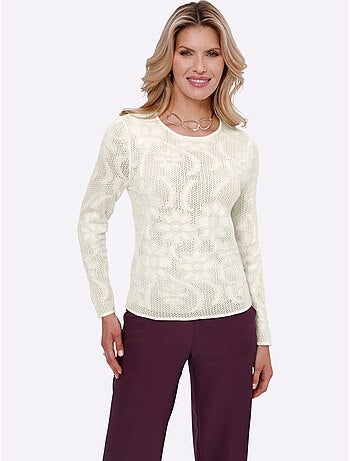 Pull Ajouré Superbe Motif Ajouré - Taille Standard - Moda Vilona