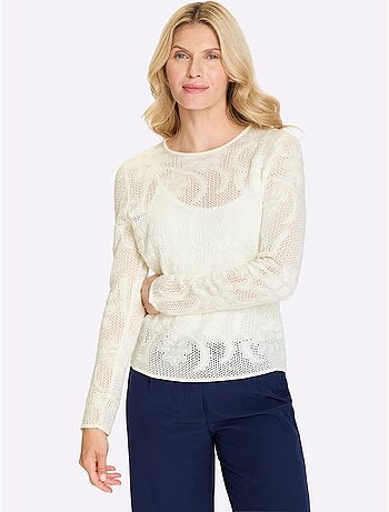 Pull Ajouré Superbe Motif Ajouré - Taille Standard - Moda Vilona