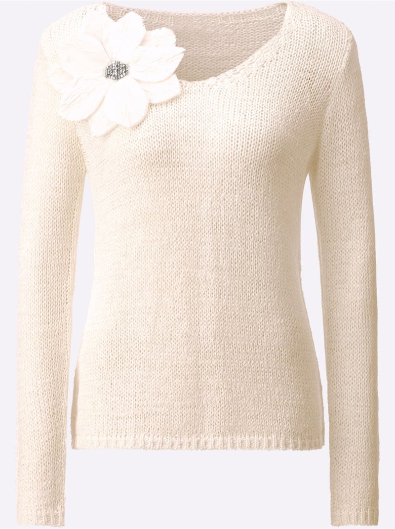Pull Ajouré Tricot Ajouré - Taille Standard - Helline Ecru - Kiabi