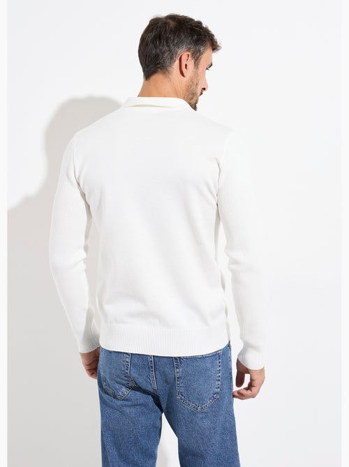 Pull ajusté col polo, manches longues - AFIBEL - Kiabi