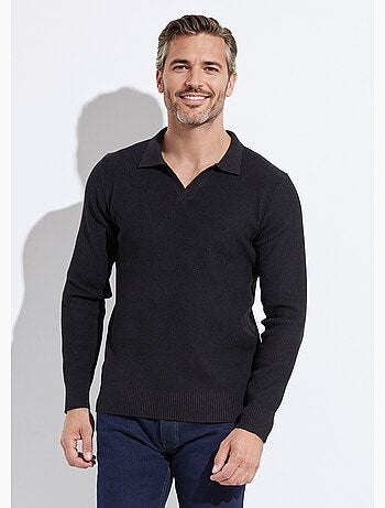 Pull ajusté col polo, manches longues - AFIBEL