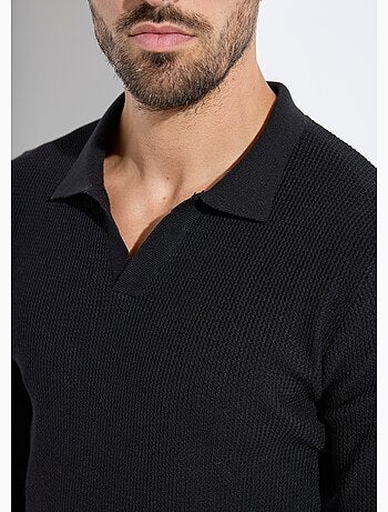 Pull ajusté col polo, manches longues - AFIBEL
