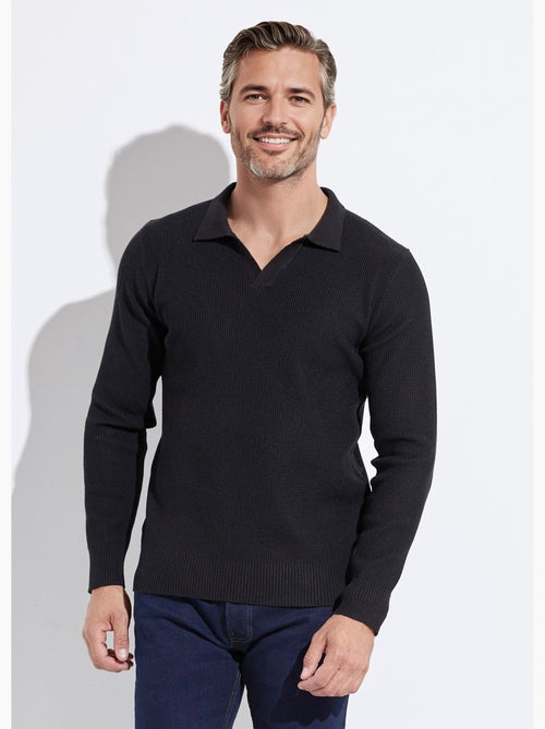 Pull ajusté col polo, manches longues - AFIBEL - Kiabi