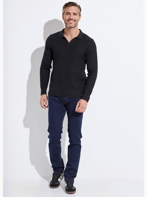 Pull ajusté col polo, manches longues - AFIBEL - Kiabi