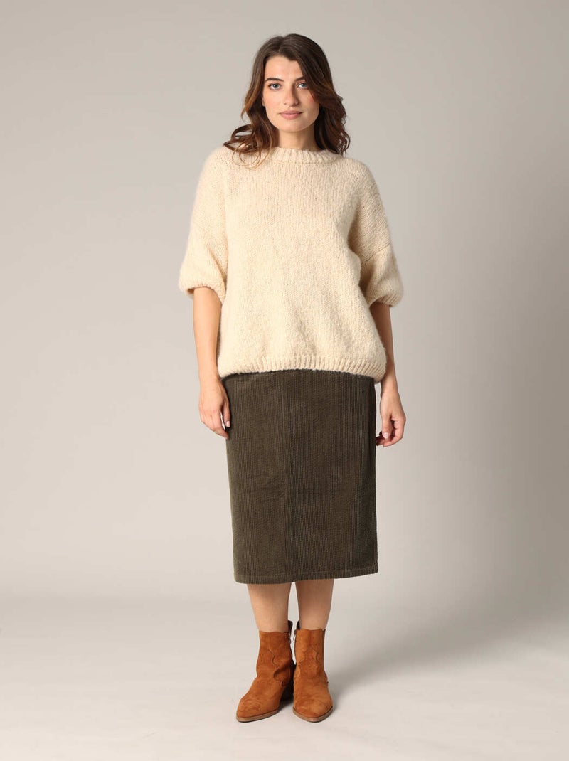 Pull ample en grosse maille
 'Deeluxe' Beige argile - Kiabi