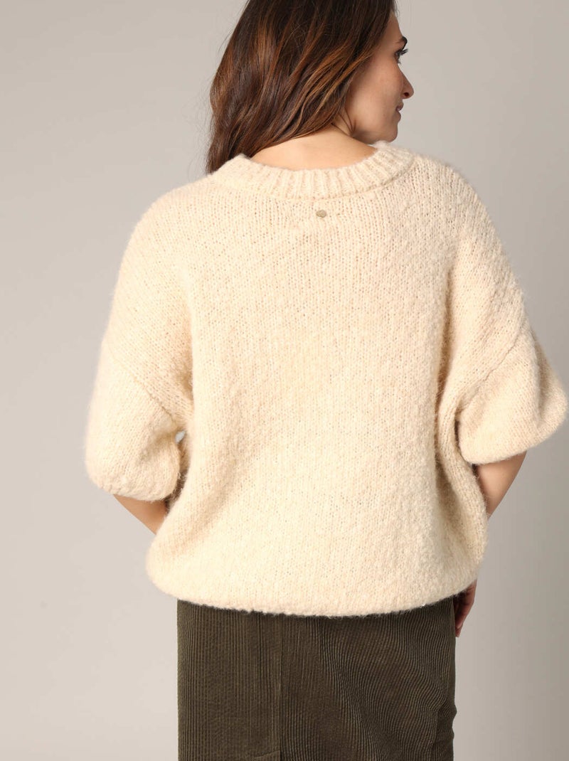 Pull ample en grosse maille
 'Deeluxe' Beige argile - Kiabi