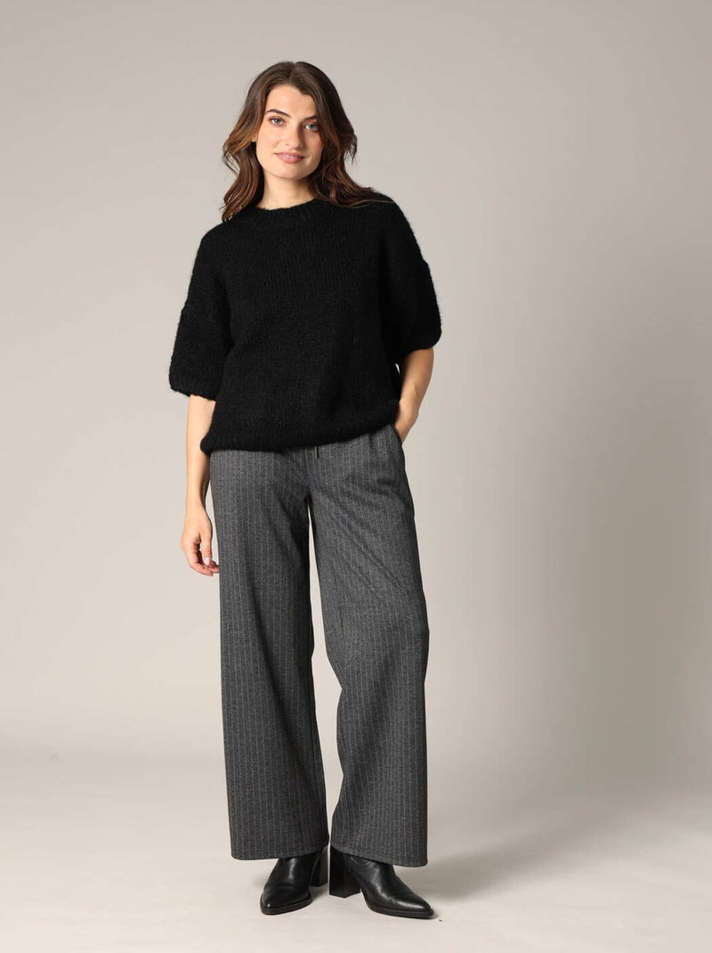 Pull ample en grosse maille
 'Deeluxe' Noir - Kiabi