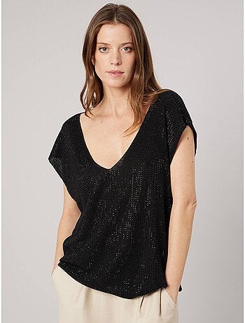 Pull ample femme en maille brillante 'deeluxe'