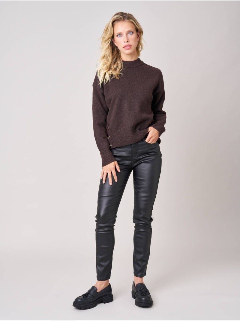 Pull ample femme en maille douce 'deeluxe' Marron - Kiabi