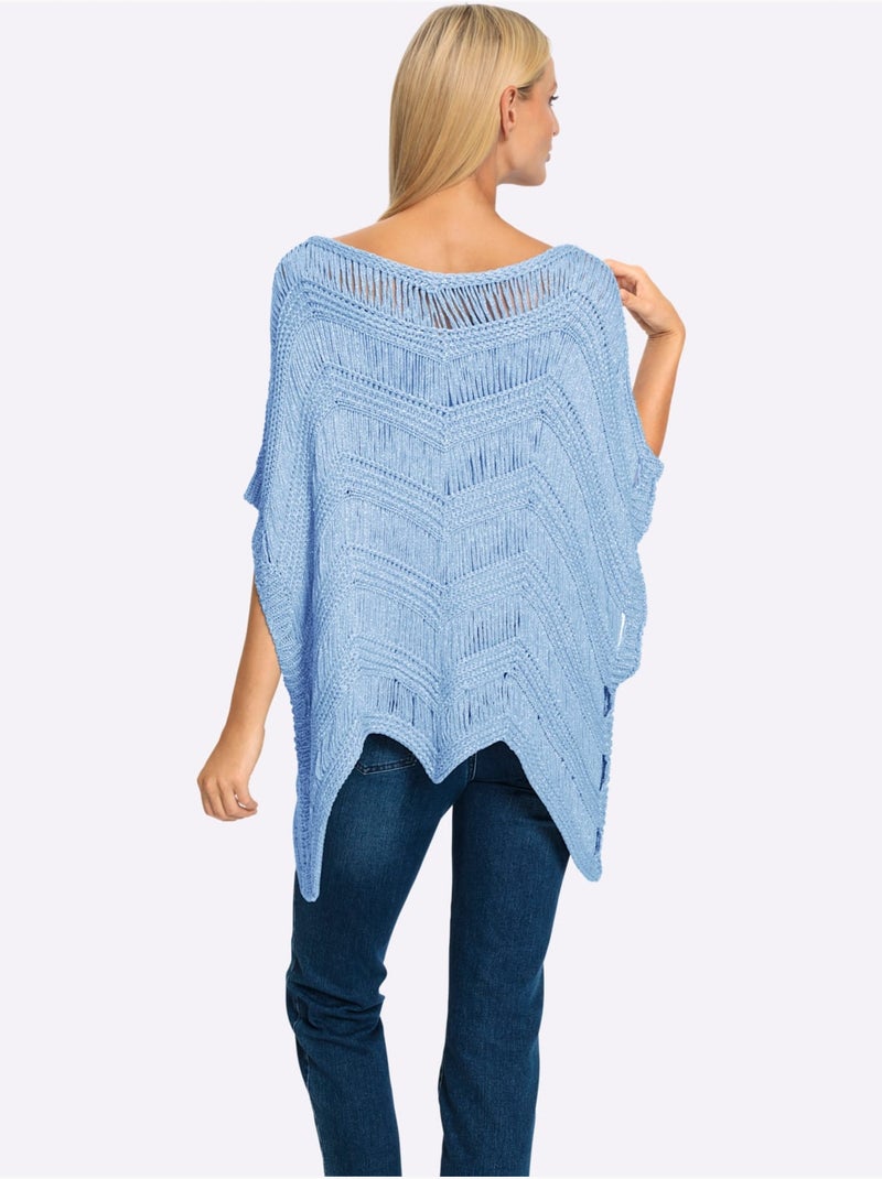 Pull Ample Superbe Motif Tricoté - Taille Standard - Helline Bleu ciel - Kiabi