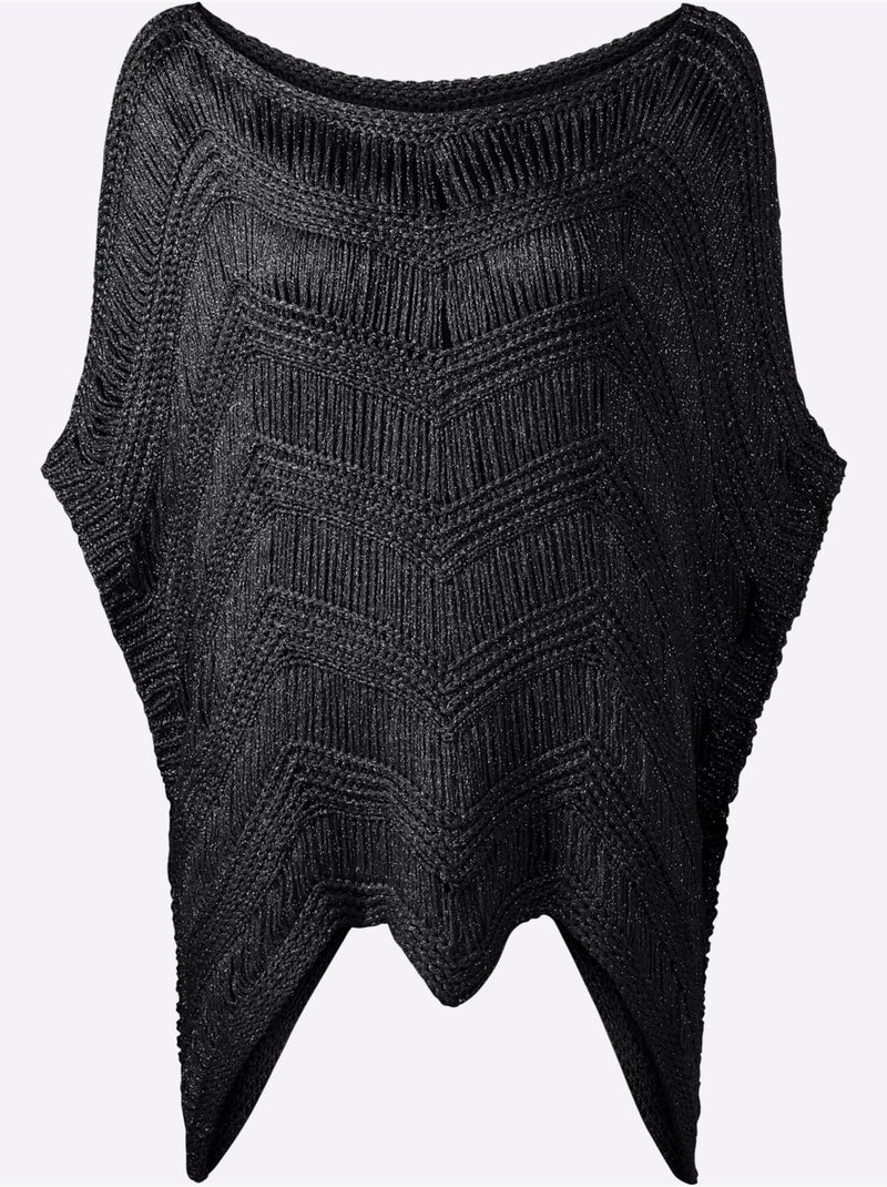 Pull Ample Superbe Motif Tricoté - Taille Standard - Helline Noir - Kiabi