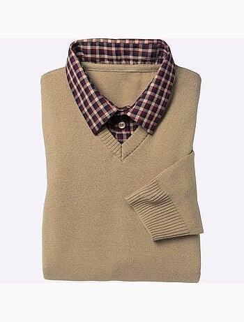 Pull aspect 2 en 1 - taille standard - moda vilona