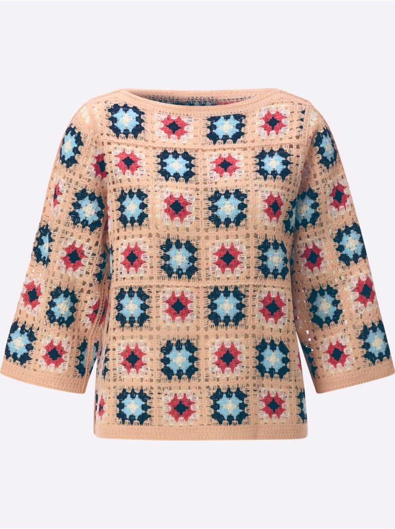 Pull Aspect Crochet - Taille Standard - Witt Abricot - Kiabi