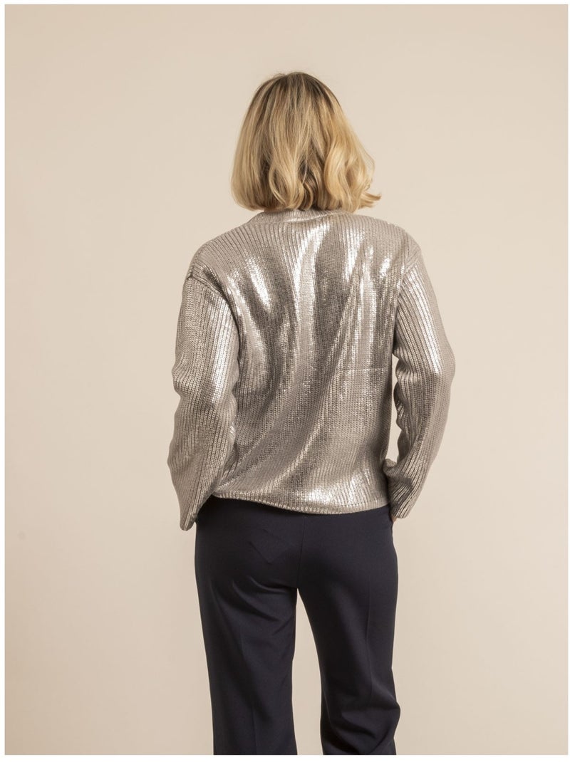Pull aspect métalisé KETURA Argent - Kiabi