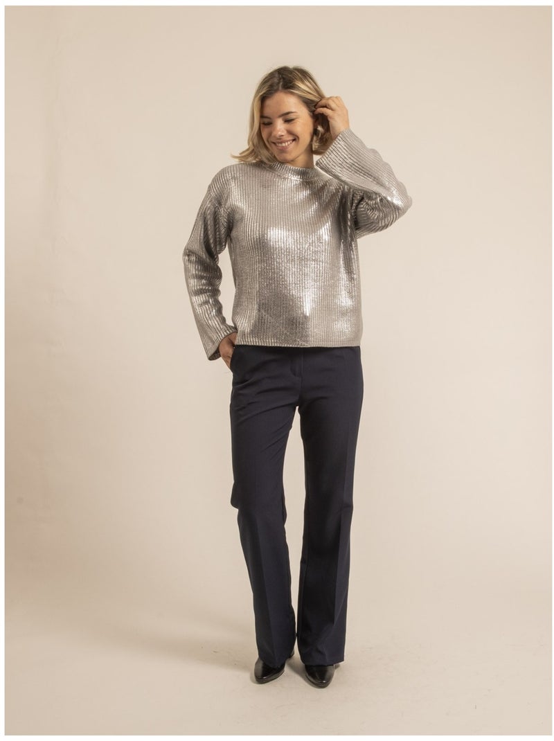 Pull aspect métalisé KETURA Argent - Kiabi