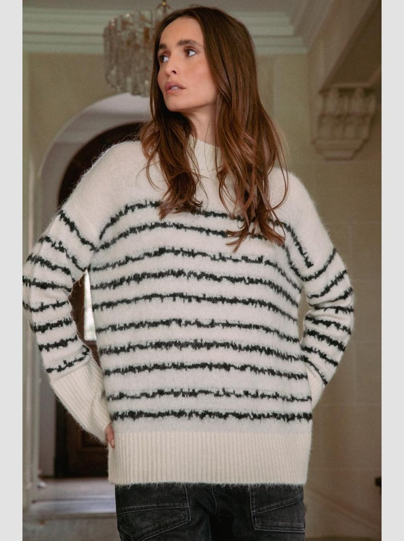 Pull AUGUST 'Le Temps Des Cerises' Blanc - Kiabi