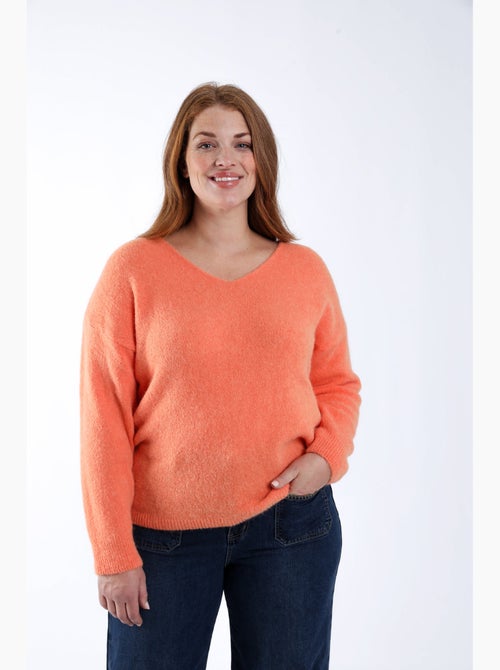 Pull avec alpaga uni PAPRIKA - Kiabi