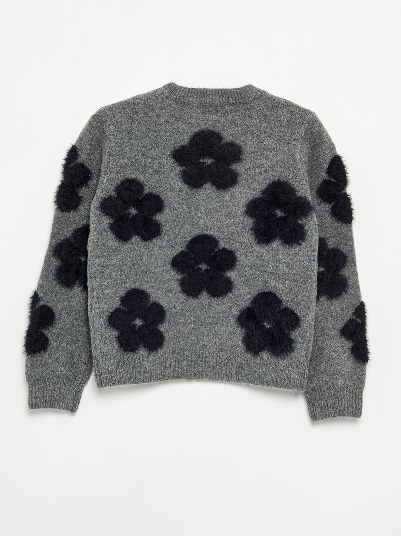 Pull avec animations all over Gris - Kiabi