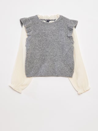 Pull avec blouse 2-en-1