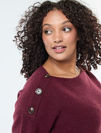 Pull avec boutons fantaisies à l'épaule