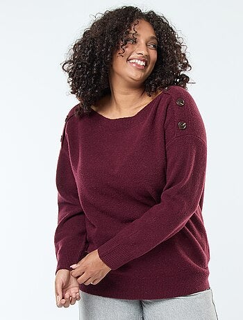 Pull avec boutons fantaisies à l'épaule