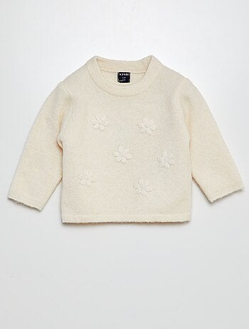 Pull avec broderie fleurie