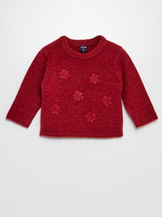 Pull avec broderie fleurie