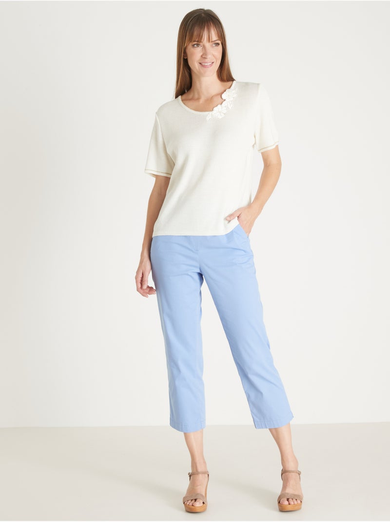 Pull avec broderies - DAXON Ecru - Kiabi