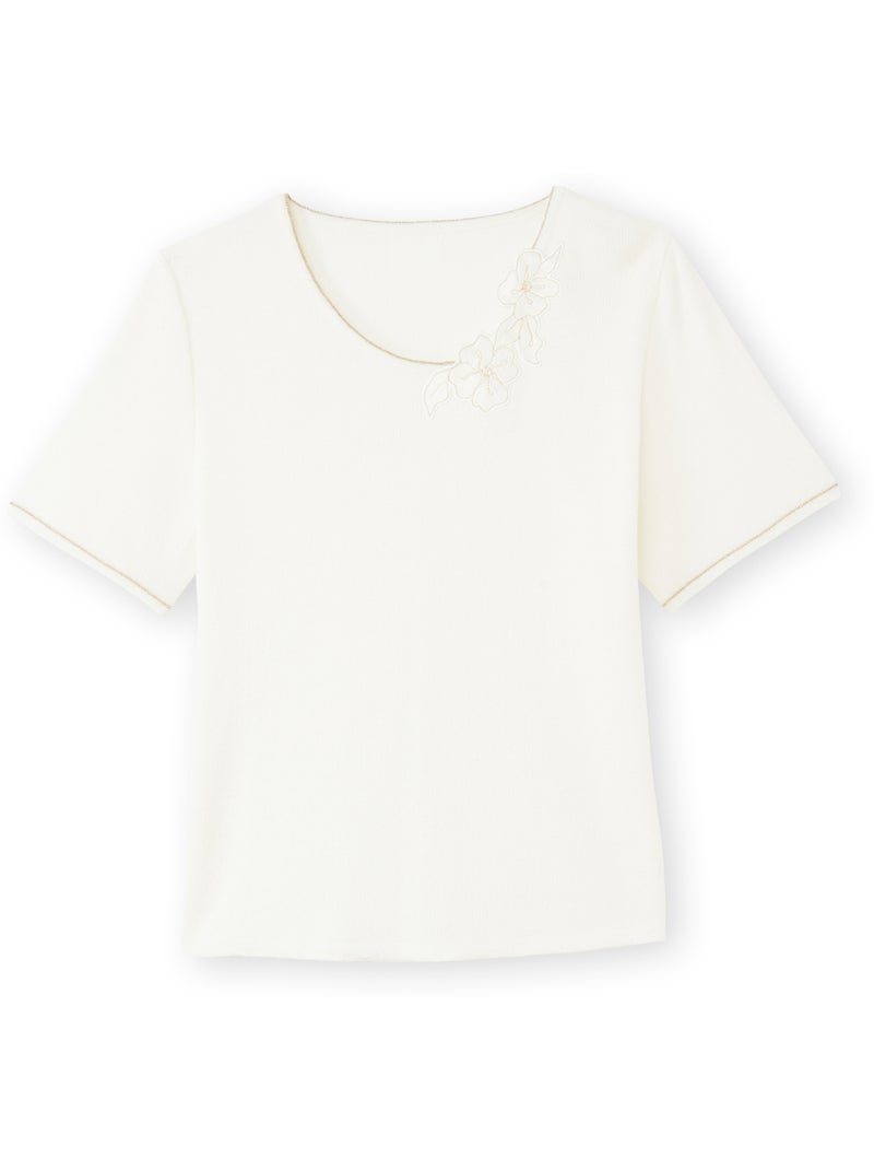 Pull avec broderies - DAXON Ecru - Kiabi