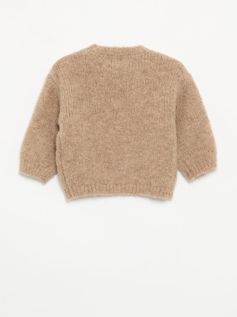 Pull avec broderies 'marguerites' Beige - Kiabi