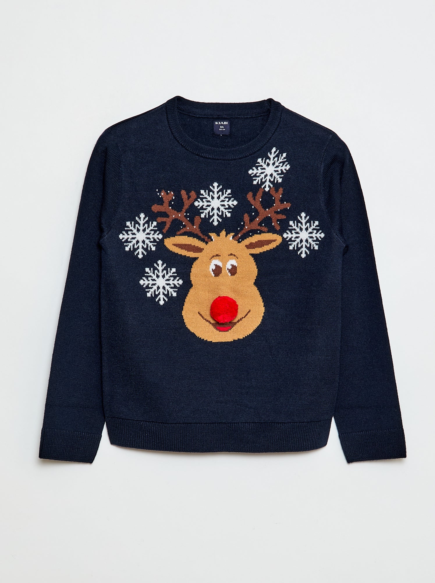 Pull avec 'cerf' imprimé  + pompon