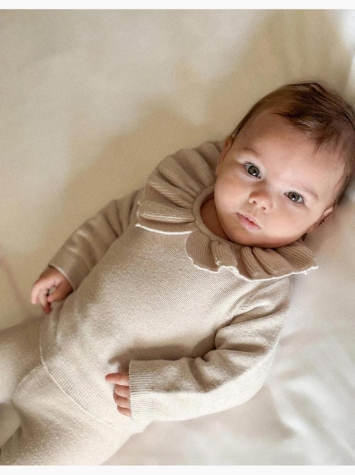Pull avec col à volants + pantalon en maille - Kiabi