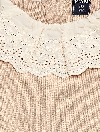 Pull avec col en voile de coton