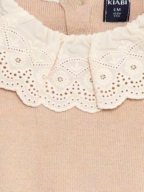 Pull avec col en voile de coton - Kiabi