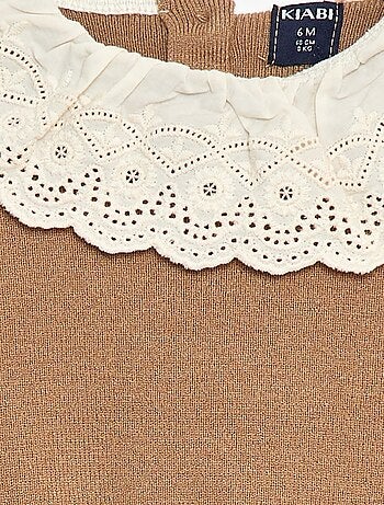 Pull avec col en voile de coton