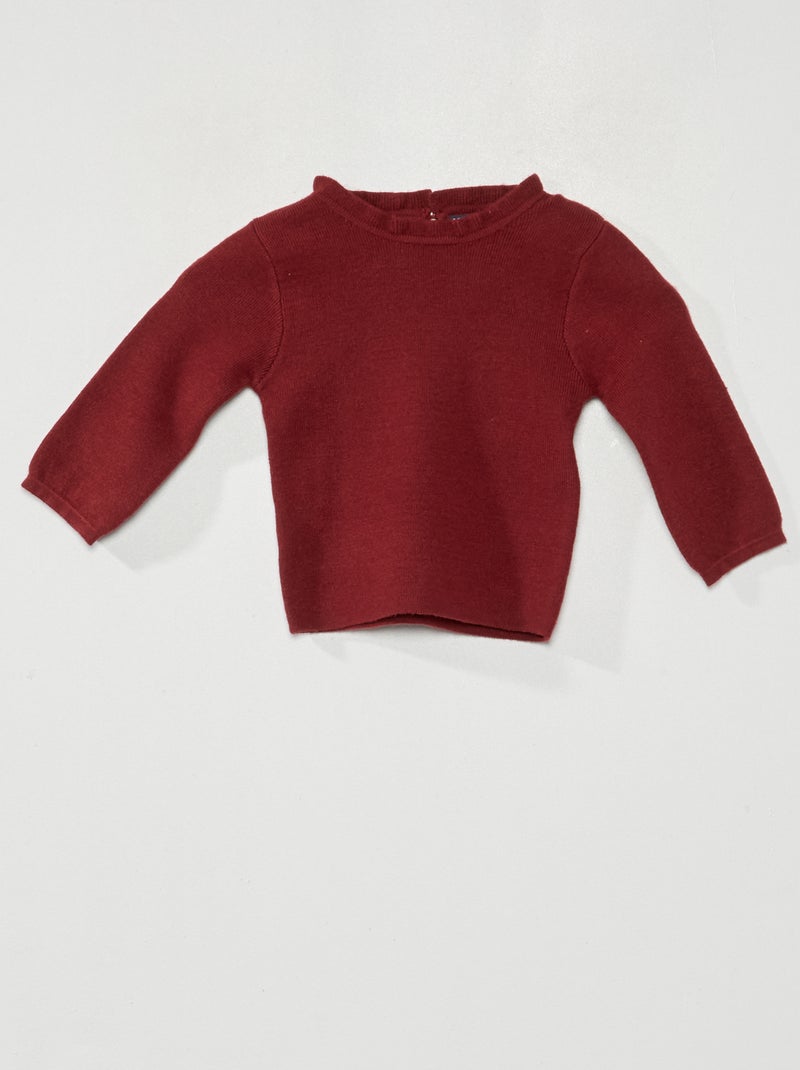 Pull avec col montant Bordeau - Kiabi