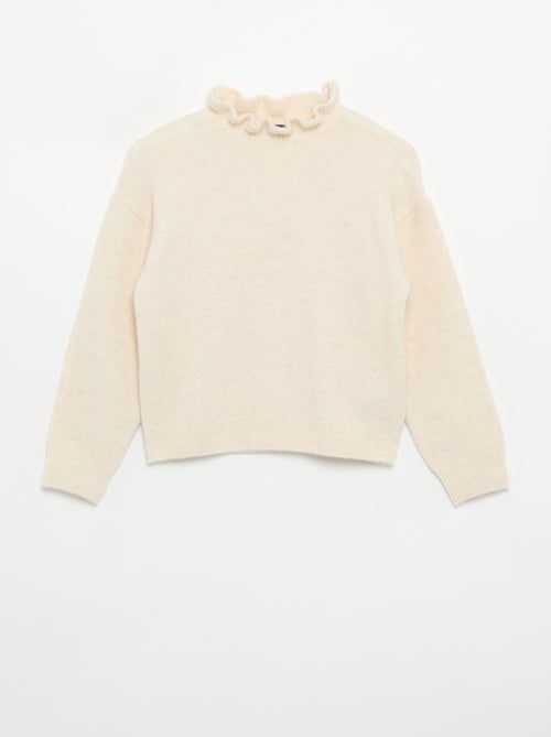 Pull avec col montant ondulé - Kiabi