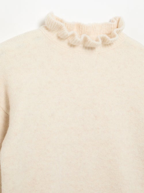 Pull avec col montant ondulé - Kiabi