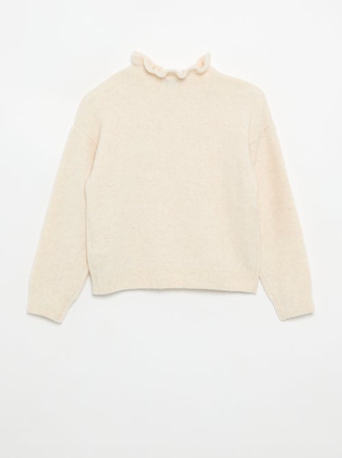Pull avec col montant ondulé - Kiabi